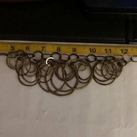 Unique Nested Circles Gold Tone Statement Necklace - Picture 8 of 10